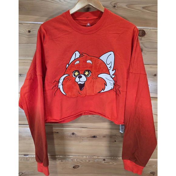 Disney Spirit Jersey Cat Freakin Adorable Cropped Women Large Orange - Picture 1 of 11